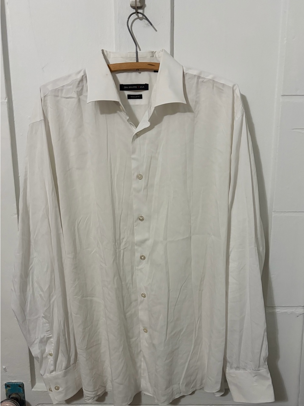John Varvatos Men's 17. 1/2 White Long Sleeve Button Up Dress Shirt Modern
Fit